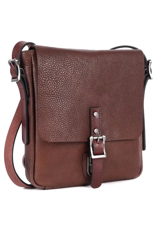 Rugged Hide Leather Wynyard Satchel Bag in Brown