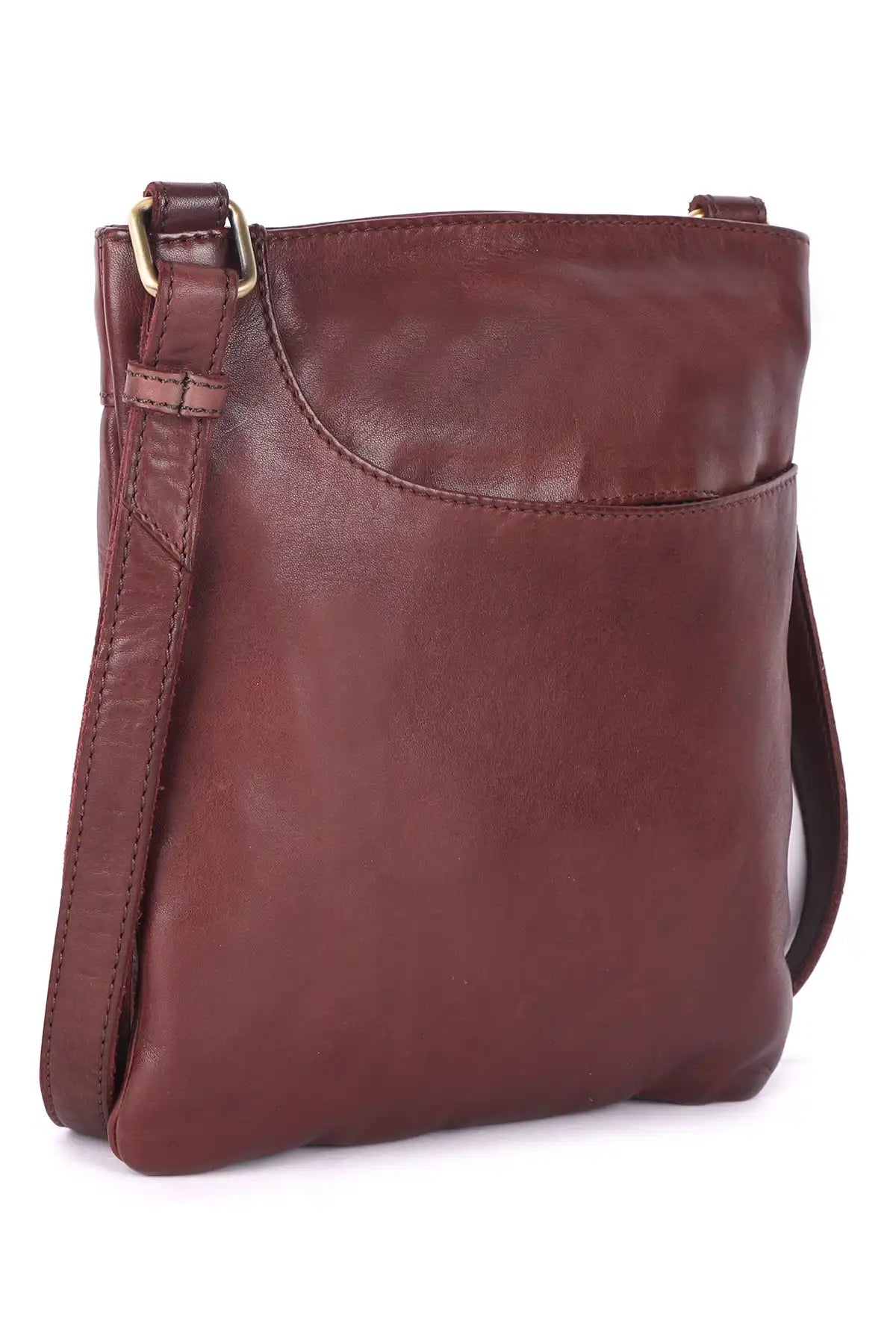 Monaco Leather Crossbody Bag — Brown