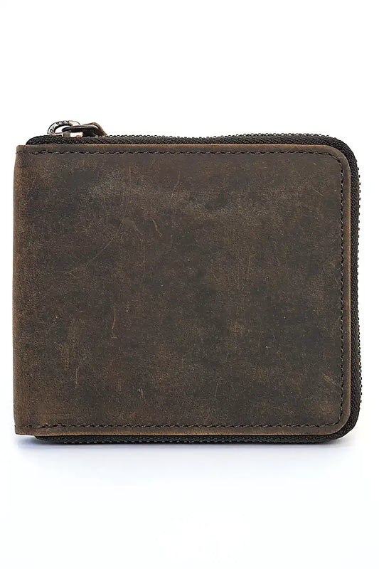 Rugged Hide Men's Bobby Leather Wallet in Brown inside view front view