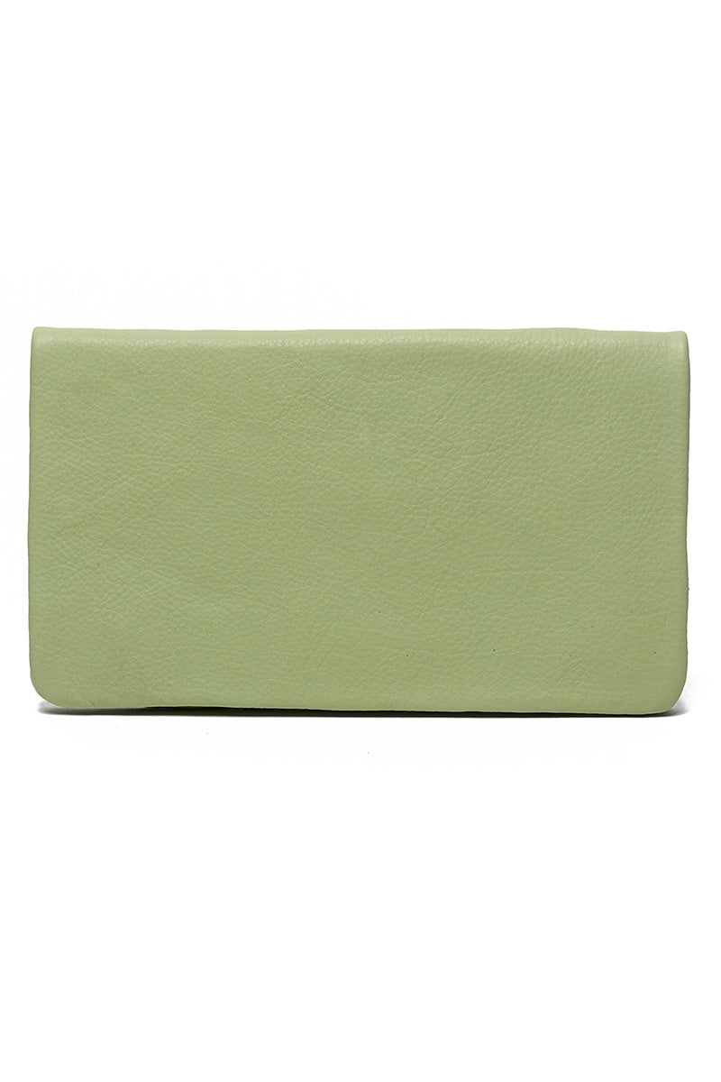 Rugged hide indigo womens wallet in nile green