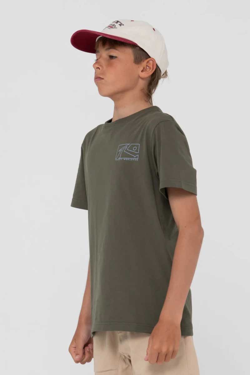Rusty Boys Tee Boxed Out Short Sleeve Side