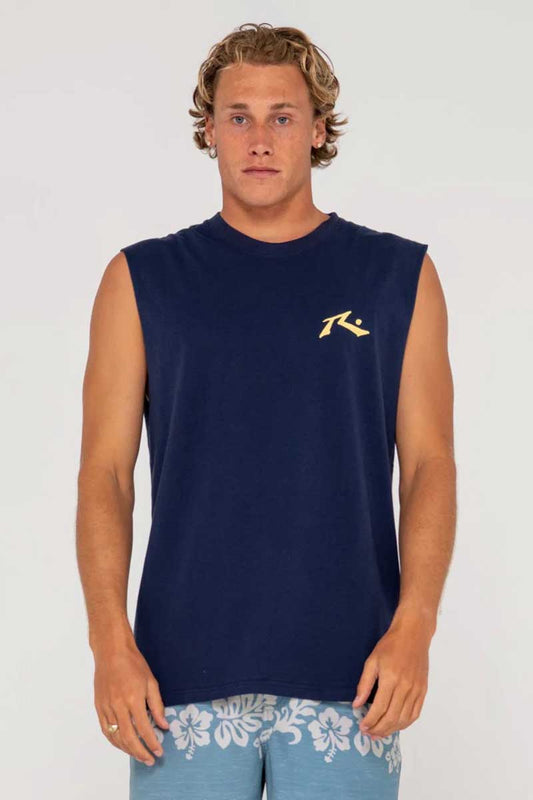 Rusty Mens Muscle Tee Competition in Navy