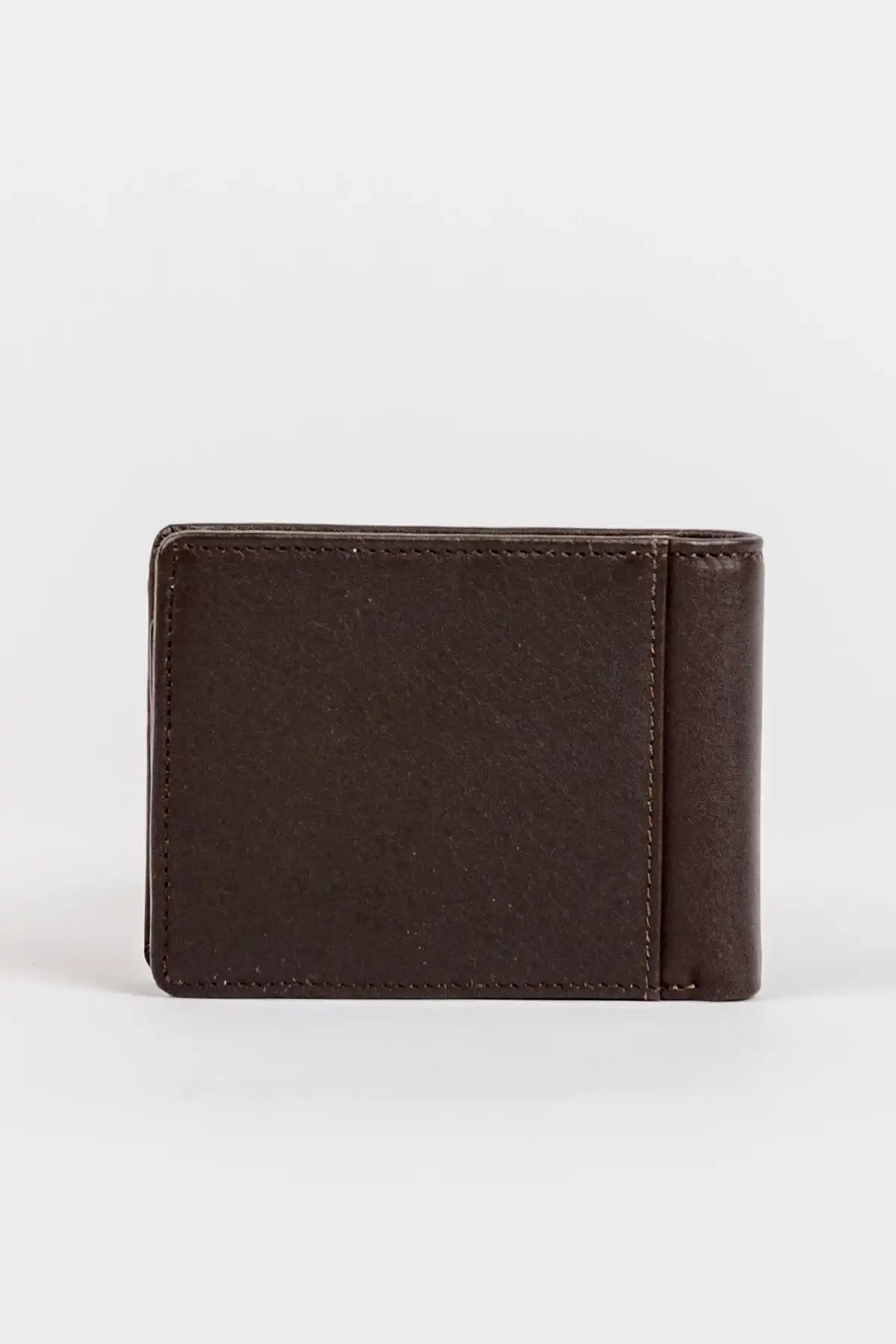 Rusty High River 2 Leather Coffee Wallet back view of card wallet