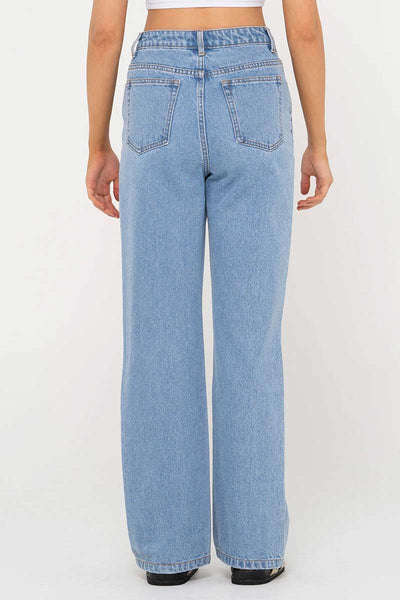 back view of the Rusty Jean - High Wide Straight Leg Jean