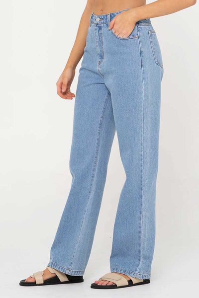 side view of the Rusty Jean - High Wide Straight Leg Jean