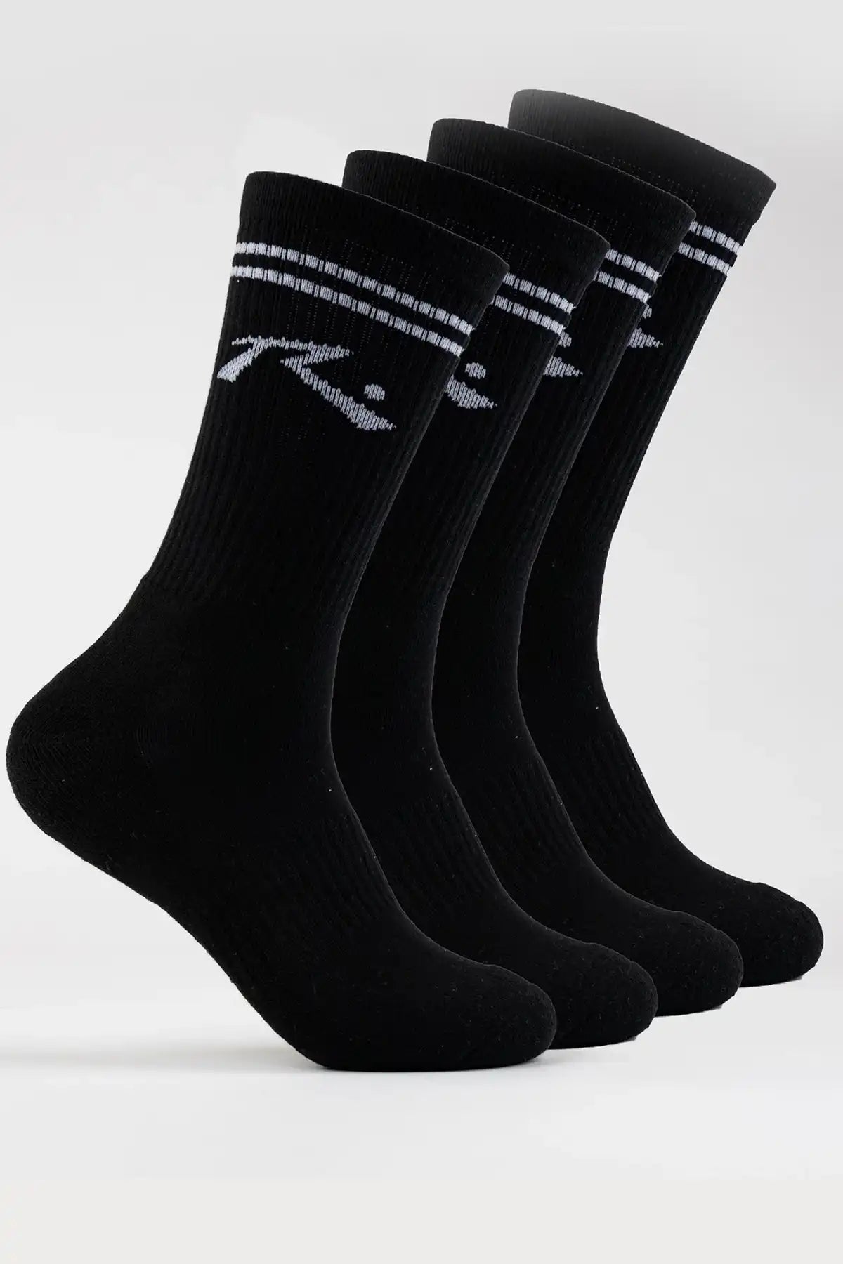 Black Rusty sock pack with white jackquard logo on the side