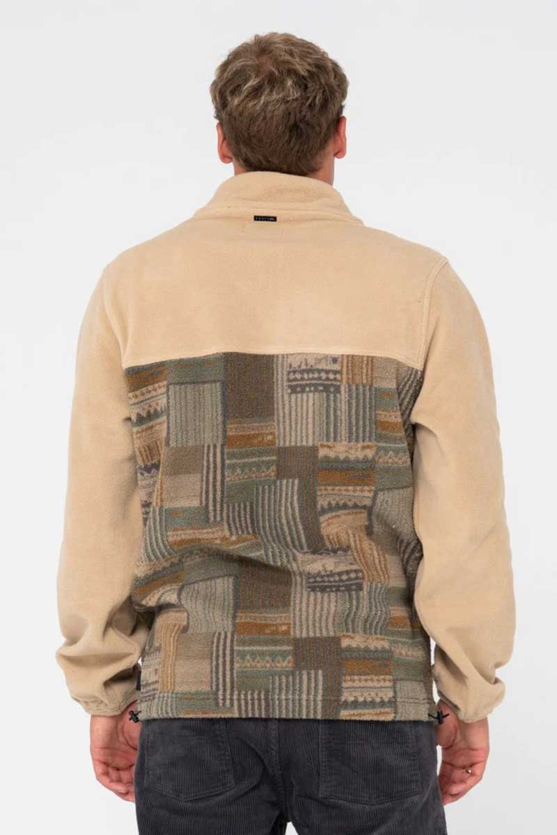 Rusty Shag Paneled Full Zip Fleece Back