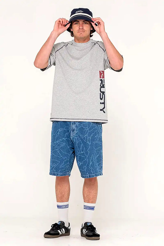 Rusty White Lines Bucket Hat Navy