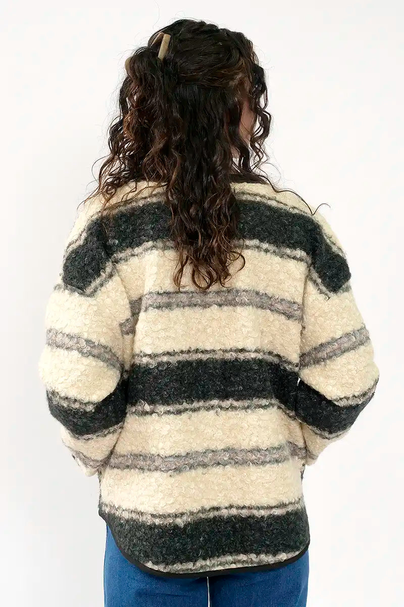 Sam Stripe Wool Blend Cardi back view