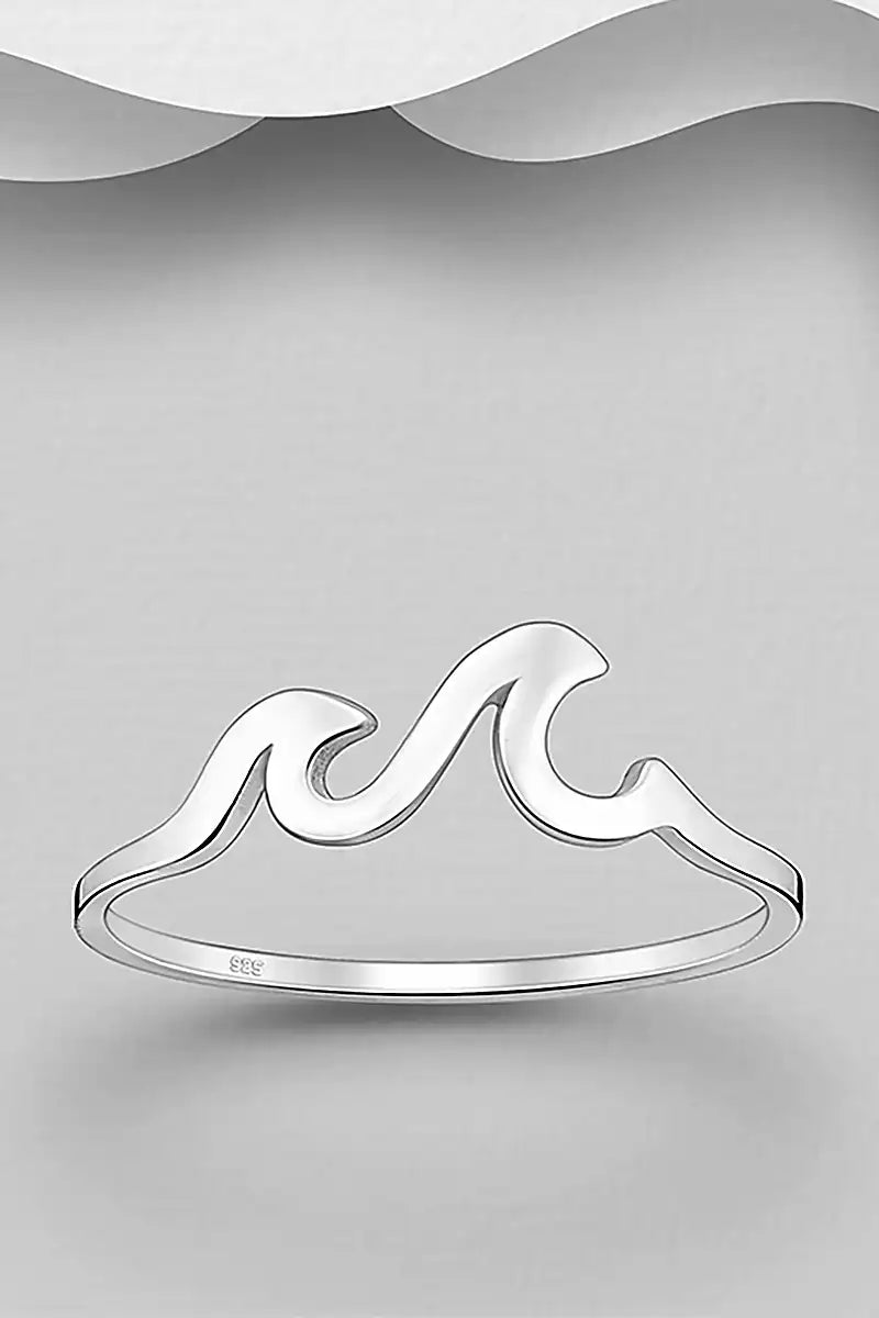 Sterling Silver Double Wave RIng