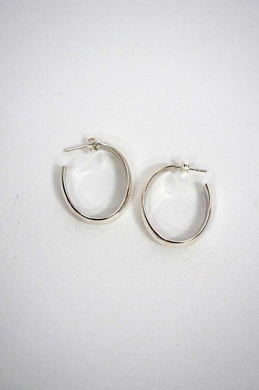 Sterling SIlver Push Back Hoop Earrings