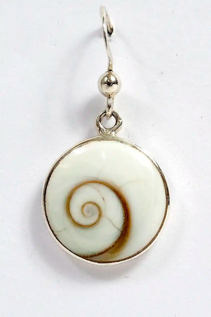 Sterling Silver Shell Wave earrings single detailed view