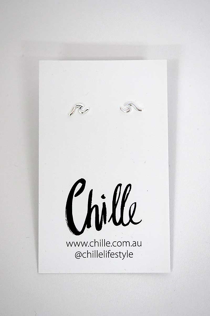 Sterling Silver Wave Earrings Full