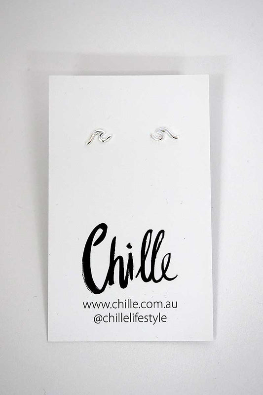 Sterling Silver Wave Earrings Full