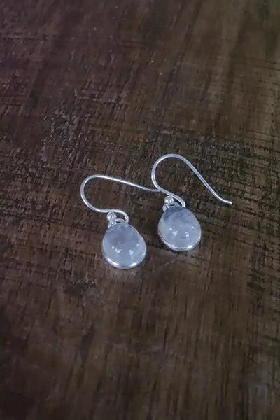womens sterling silver drop earrings with moonstone