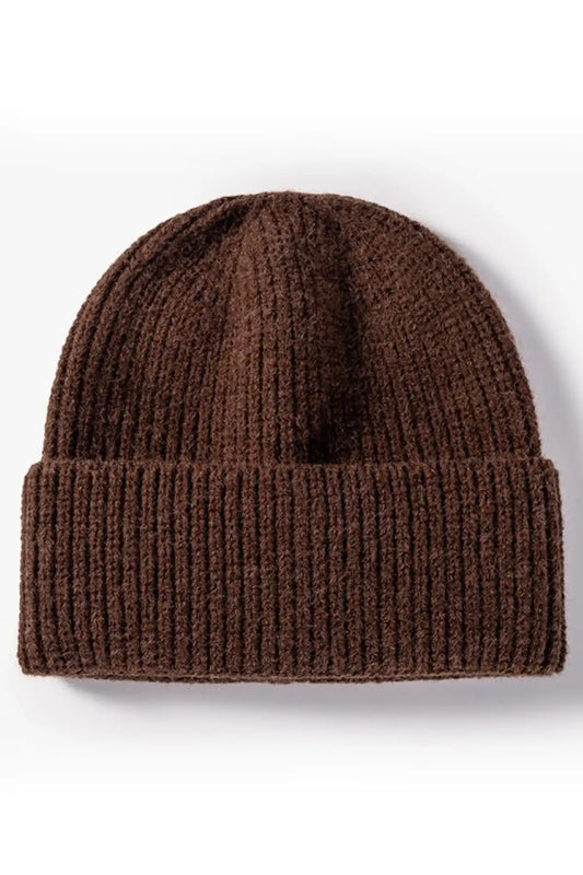The Heritage Lambswool Beanie – Brown on white background