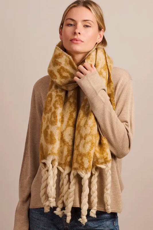 Tiger Tree Safari Scarf in Latte