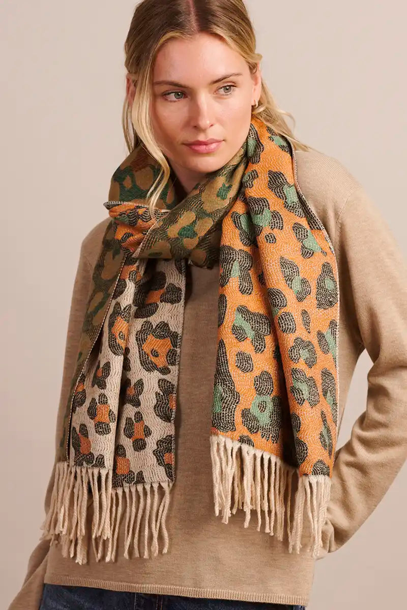 Tiger Tree Black Wild Cat Scarf 