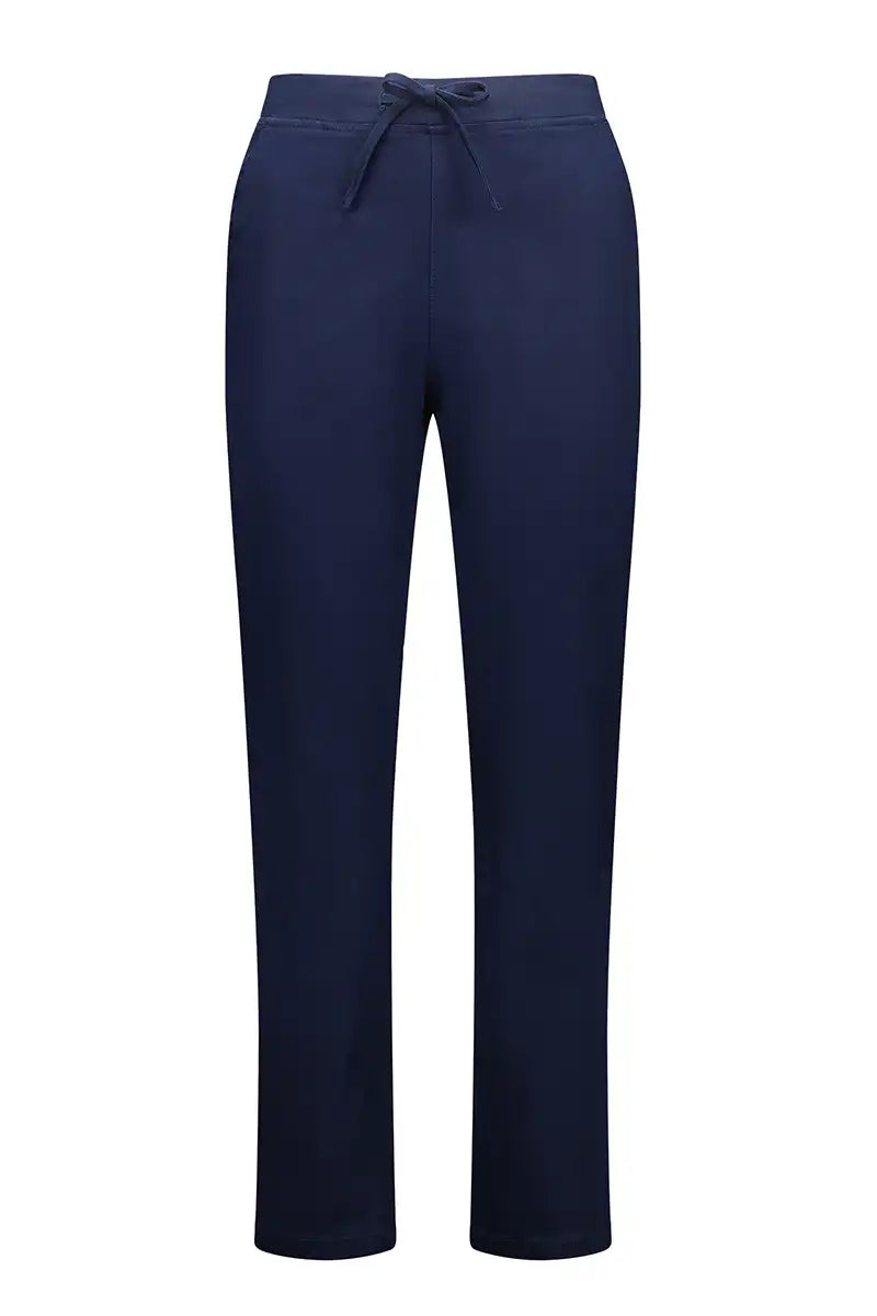 Vassalli Ankle Grazer Pant - Slim Leg Elastic Waist in Navy front garmetn only view