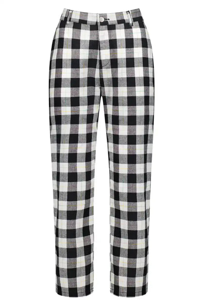 Vassalli Rainbow Check Slim Leg 7/8 Pant front garment only view
