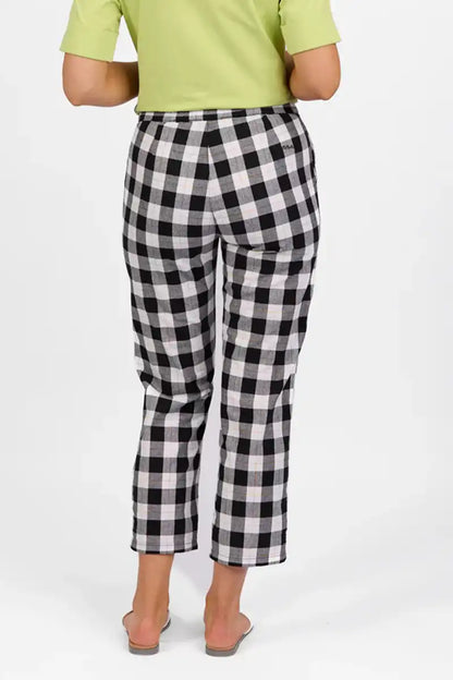 Vassalli Rainbow Check Slim Leg 7/8 Pant back view