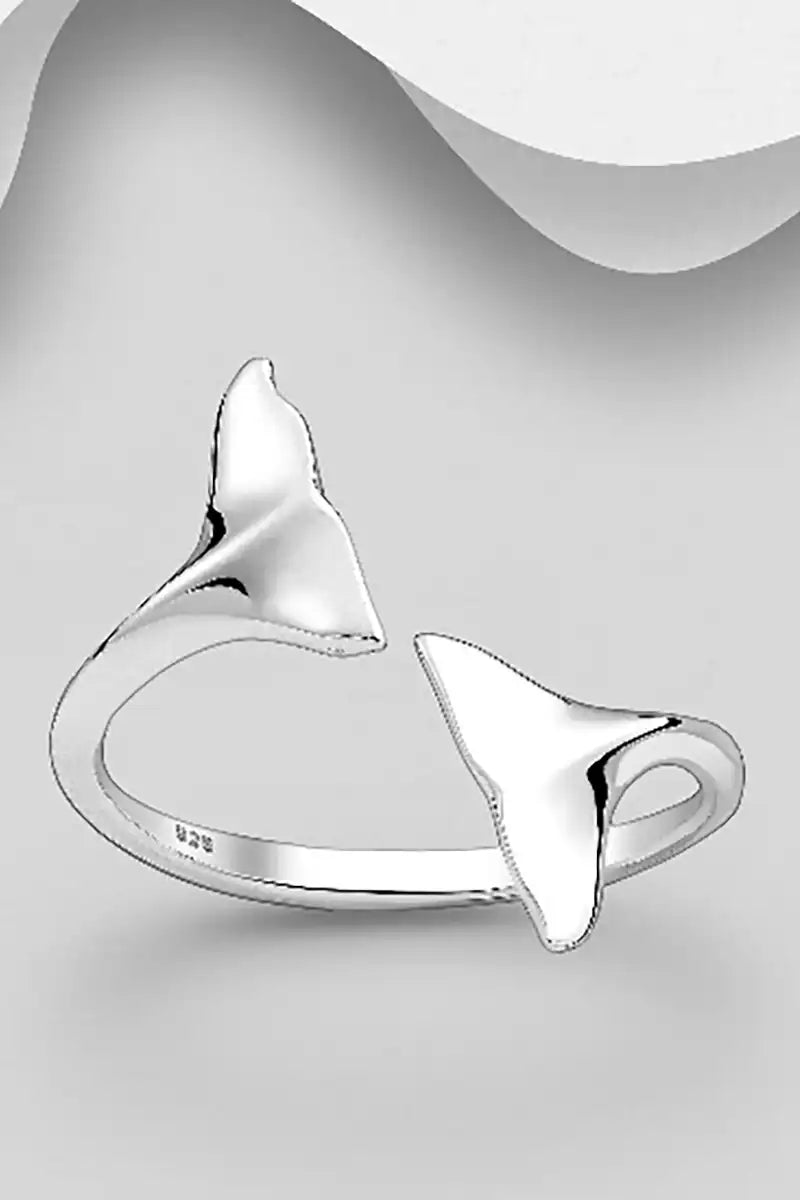 Whale Tale Sterling Silver Ring