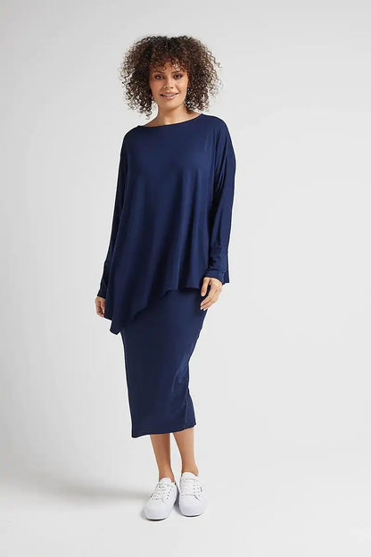 Lou Lou Navy Bamboo Whitney Maxi skirt - Final size XS/S