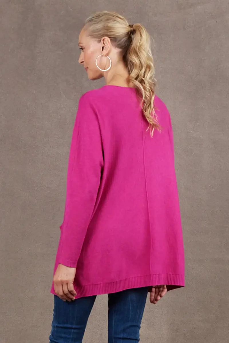Women's Alawa Knit Jumper byEb & Ive in Magenta back view