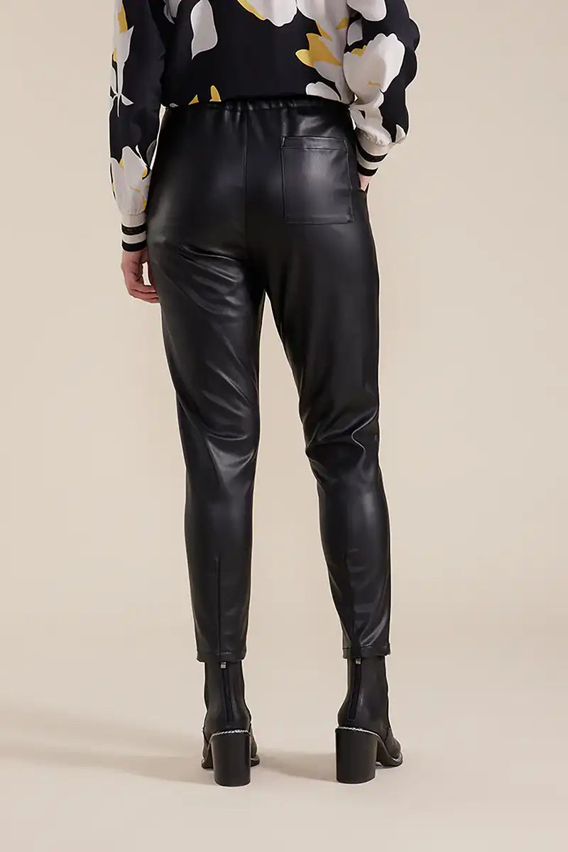 Marco Polo Faux Leather Pants in Black back