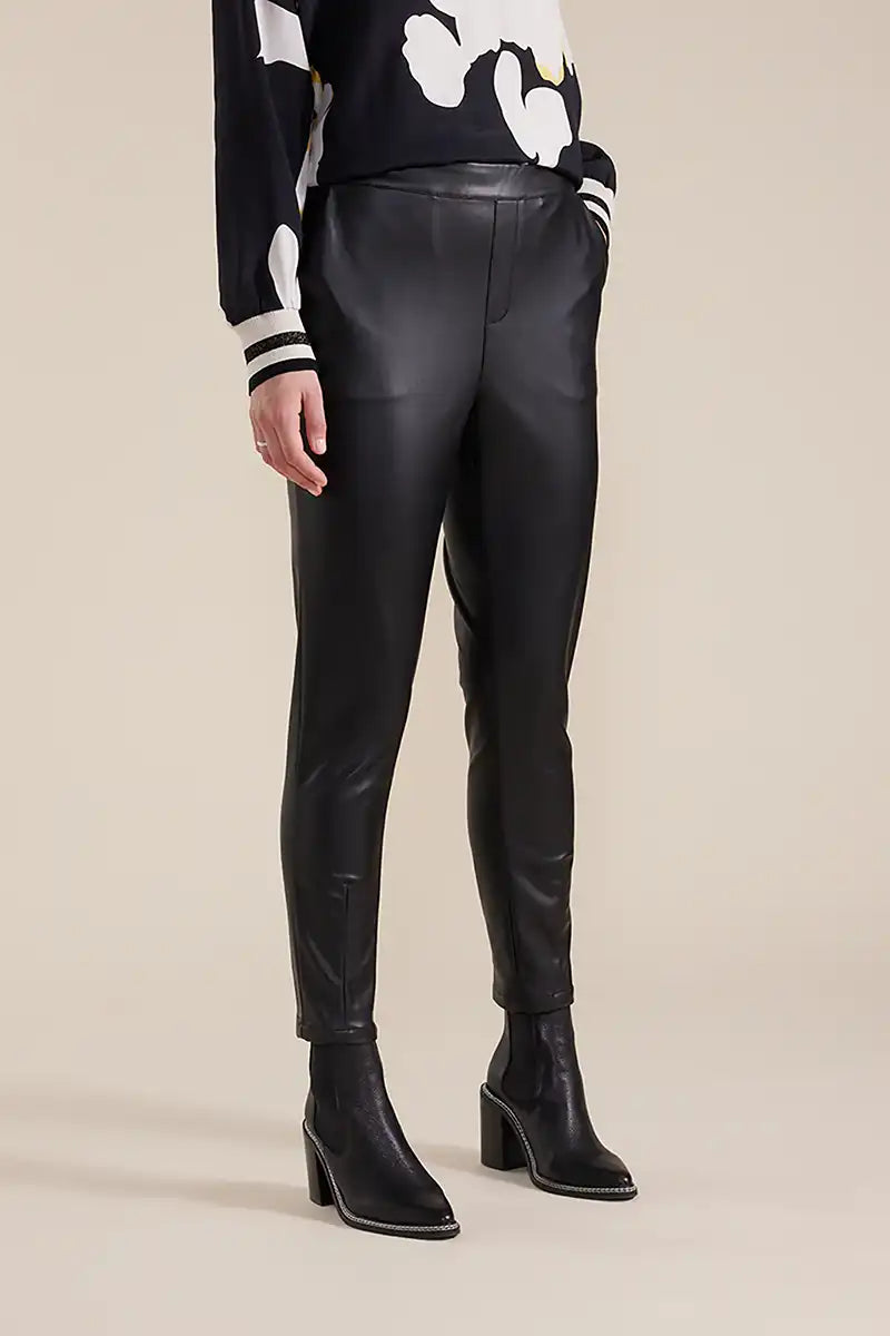 Marco Polo Faux Leather Pants in Black side