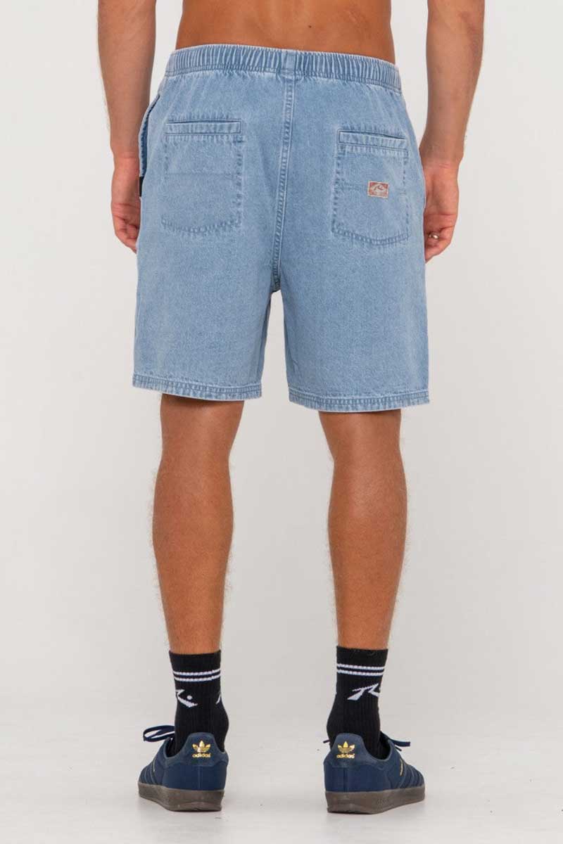 back view Rusty Boys Shorts Manila Folder Denim