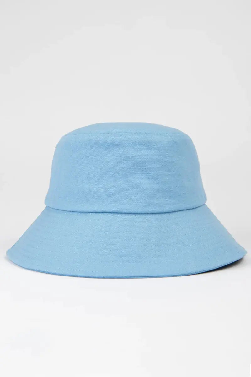 back of the Rusty Essentials Bucket Hat in Periwinkle Blue