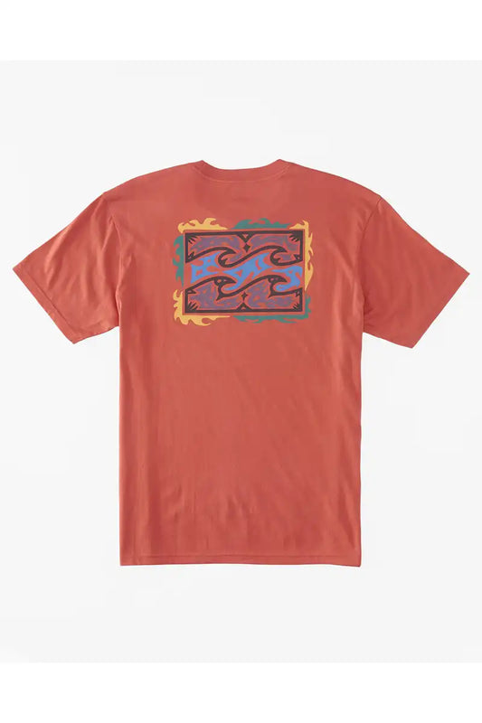 BIllabong Groms Crayon Wave T-Shirt in Coral Back