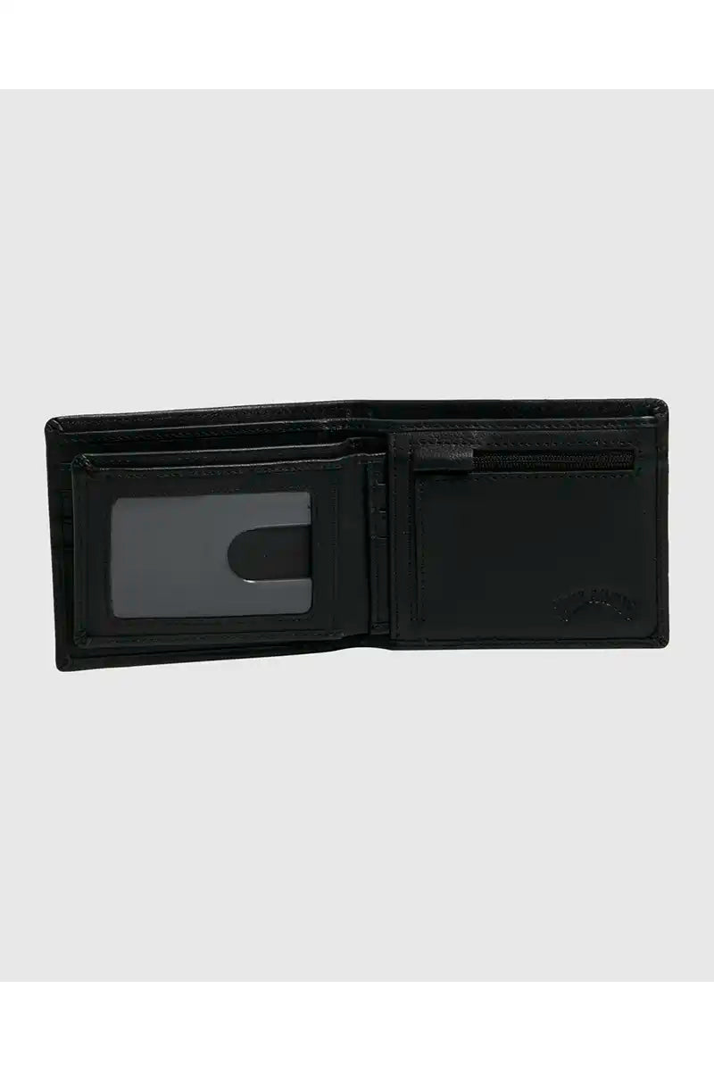 Billabong Mens Scope 2-in-1 Leather Wallet in Black Inside