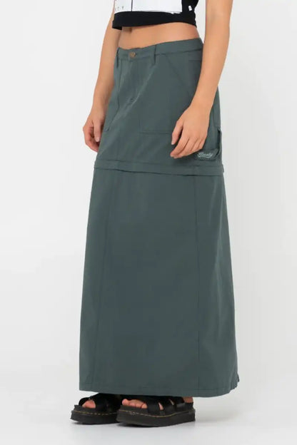 Rusty Womens Skirt Billie Low Rise Ripstop Zip Off Side Maxi