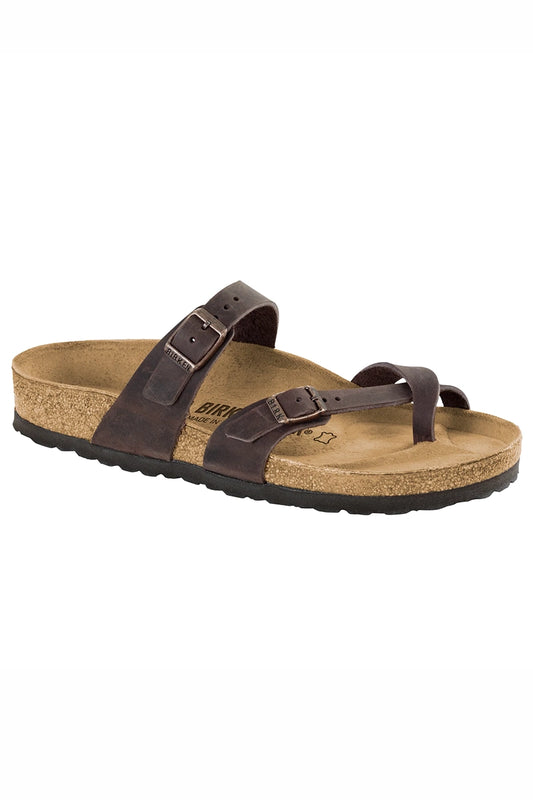 Birkenstock Mayari Sandals in Habana Oiled Leather 3/4 side view