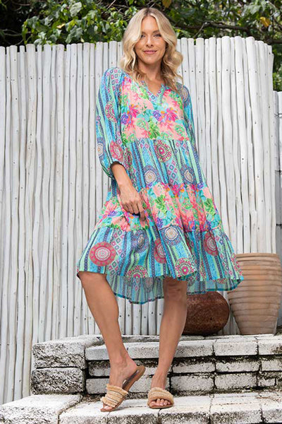 Escape by OQ Cara Dress Open NL in Print - front view