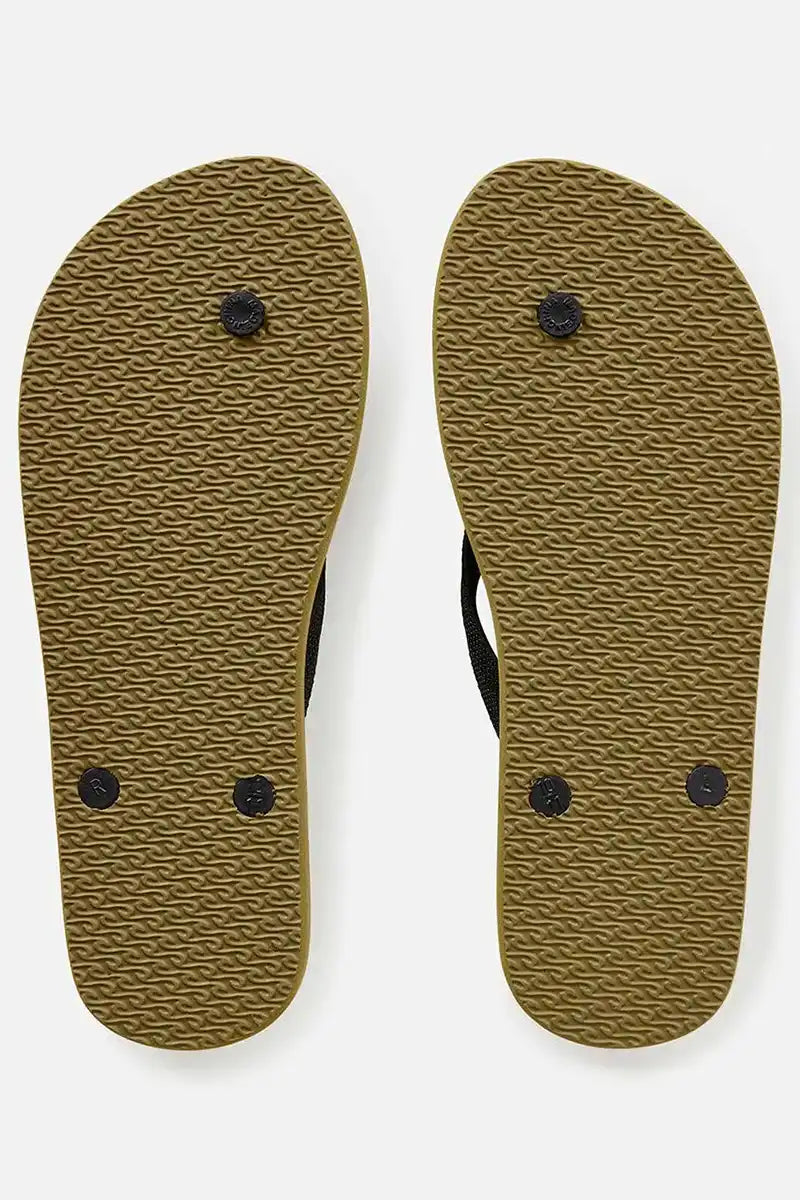 Rip Curl Brand Logo Bloom Open Toe Thongs in Olive - back