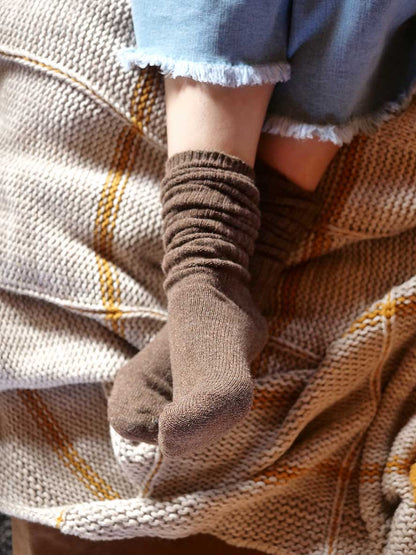 Chille Wool Blend Socks in Chocolate Brown on coach