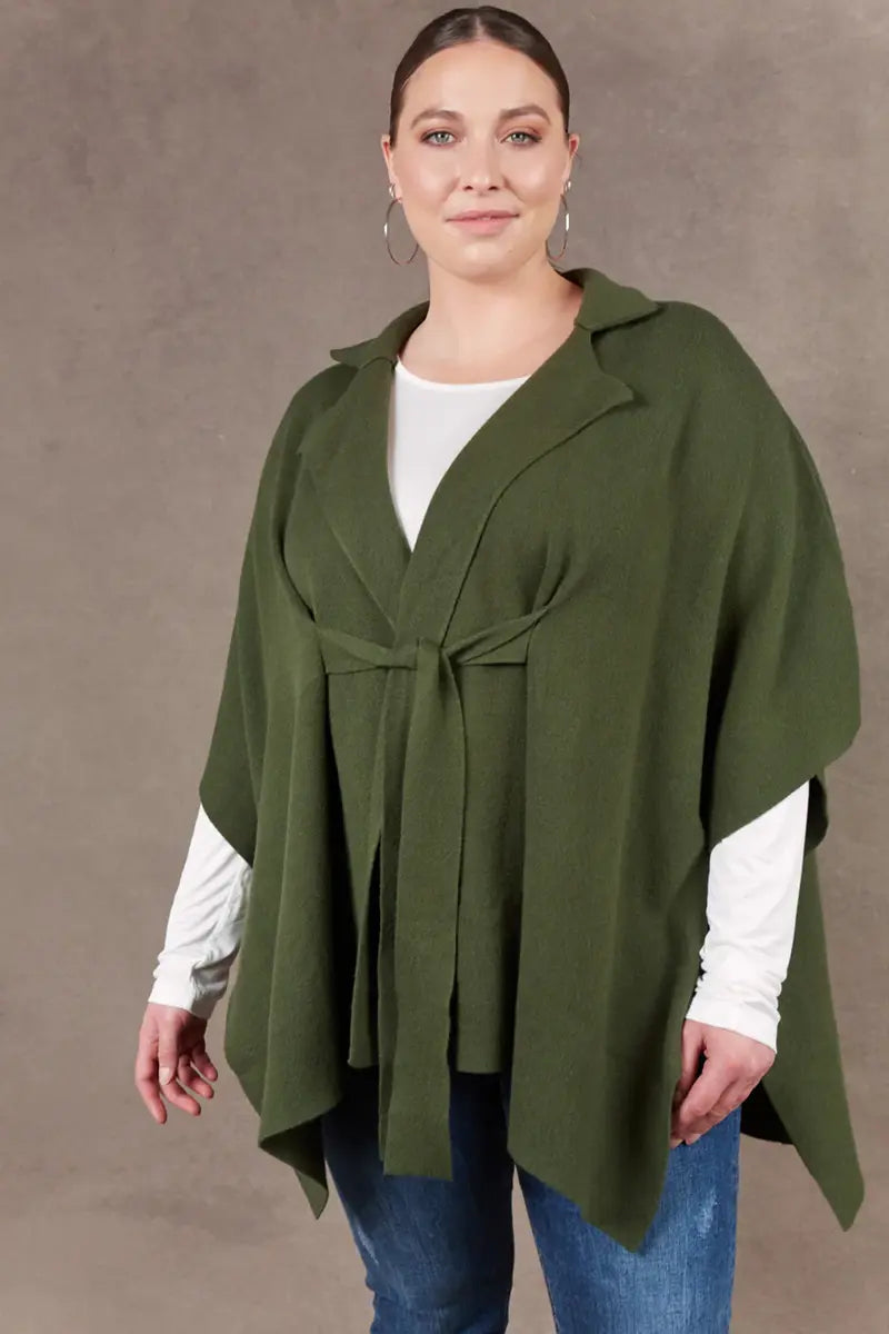 close up view of Eb & Ive Nawi Cape in Olive