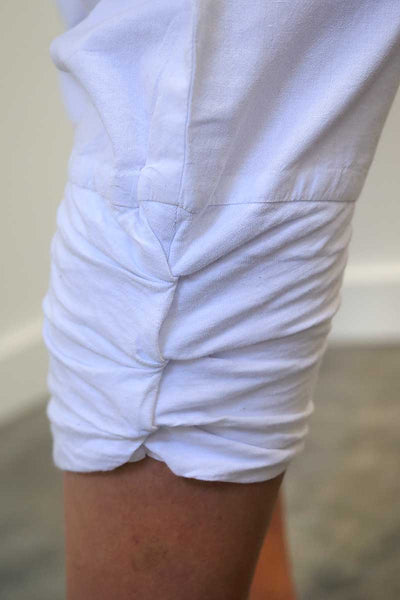 cuff detail on the Humidity Castaway Pant in White