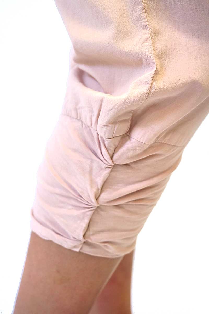 cuff detail view of the Humidity Castaway Pant in Rose