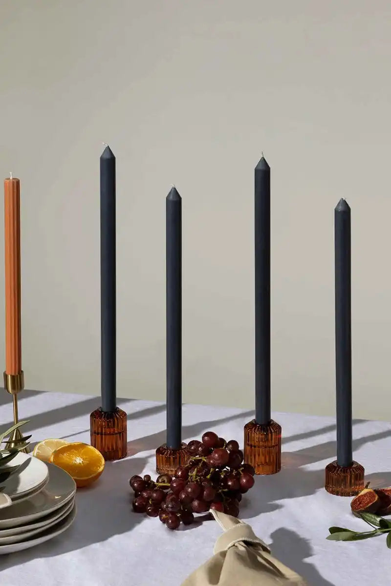 Dinner Candle Steel Blue - Setting