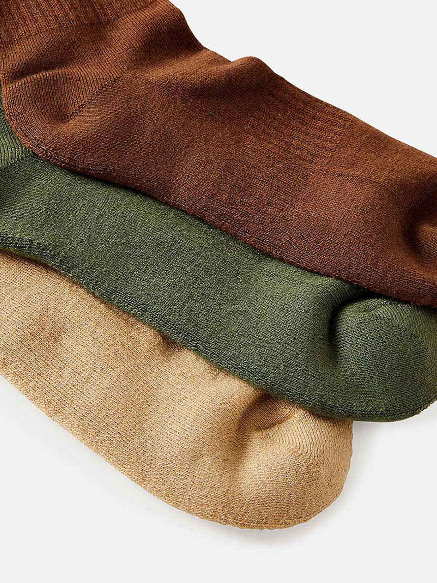 detail view of the footbed on Rip Curl Sock Pack Diamond Crew Brown