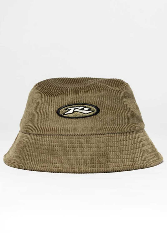 Front of the Mens Rusty Glory Days Cord Bucket Hat in Savanna Green