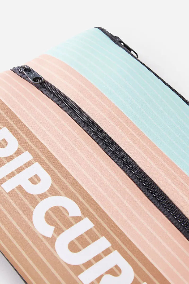 front pocket and detailed view of the print on the Rip Curl Pencil Case XL Variety in Black Multi