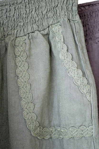 The Lila Pant – Juniper (Italian Linen)