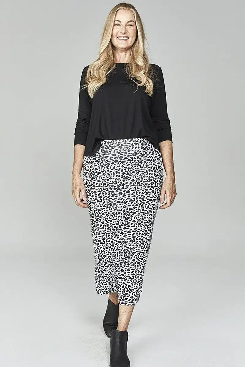 Black Leopard Bamboo Maxi skirt - Whitney