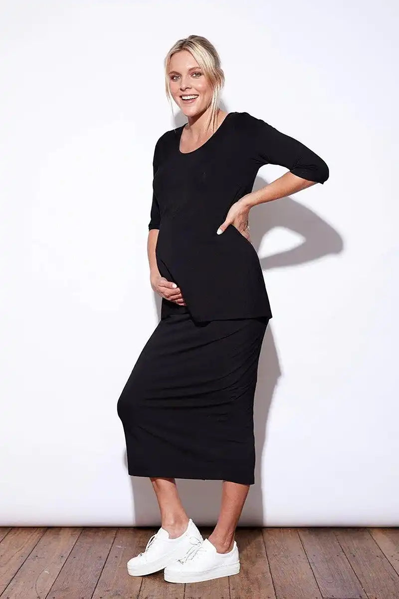 Black Bamboo Maxi skirt - Whitney