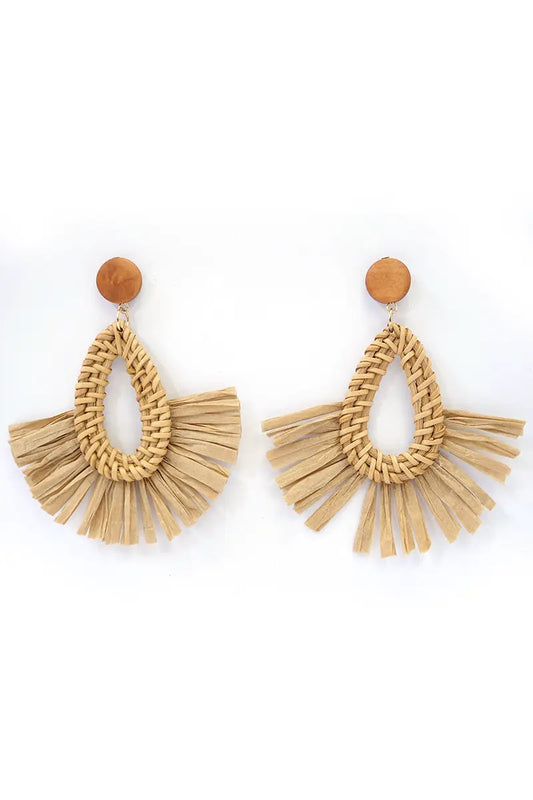 Natural Teardrop earrings in Tan